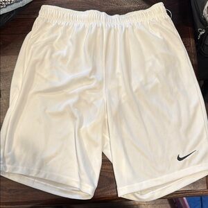 Nike White Athletic Shorts with Elastic Waistband
